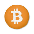 Bitcoin Logo Round Floor Pillow – Orange Crypto Accent Cushion