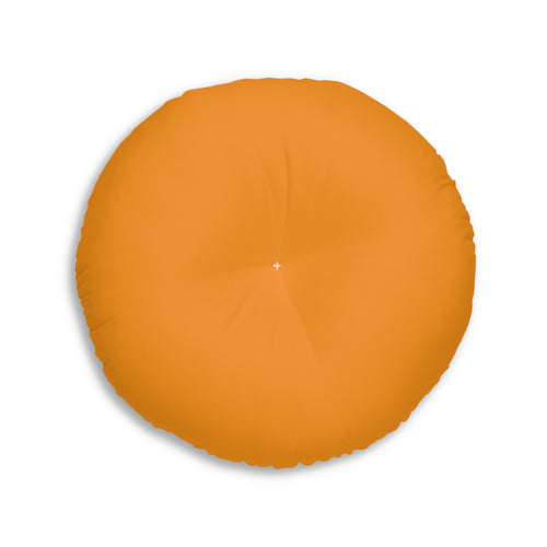 Bitcoin Logo Round Floor Pillow – Orange Crypto Accent Cushion